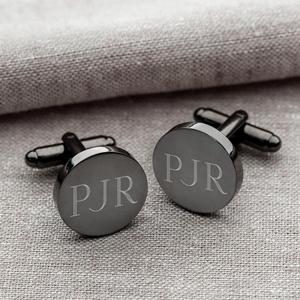 Personalizado cuadrado Gunmetal mancuernas para regalos padrinos - Product Image 2