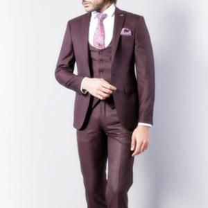 El novio elegante usa un esmoquin con solapa en Pico/Traje de boda para hombre/Conjunto de <span class=keywords><strong>3</strong></span> piezas para hombre (chaqueta + Pantalones + Chaleco) - Product Image 1