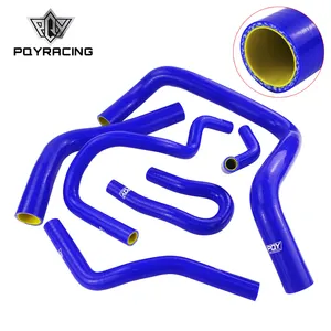 PQY-blau & gelb 6PCS Silikon Kühler Schlauch kit Für HONDA CIVIC DOHC Typ R DC2 EK4/9 B16A/B B18C Mit PQY Logo LX1304C-QY