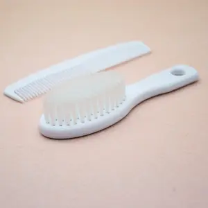 Custom Color Detangling Plastic Hair Brush Handle Hair Comb Set For Baby
