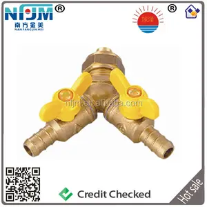 Brass plastic pipe double gas valve
