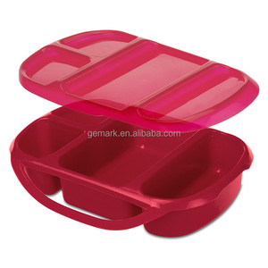 3 compartment lunch box Plastic Portion Perfect Meal Kit Lunch Box With Four Compartments