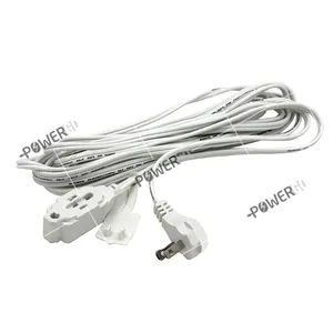 Wire & Cable EC660612 12-Foot 16/2 SPT-2 3-Outlet Indoor Extension Cord, White