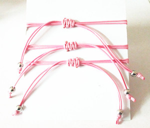 Verstelbare Infinity Hoop Cancer Awareness Lint Lederen Card Tie Wish Armband