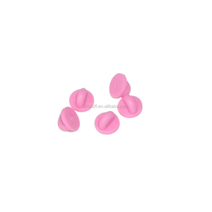 Supply Pink PVC Rubber <strong>Pin</strong> <strong>Backs</strong> - Butterfly Clutch - Product Image 2