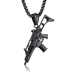 <span class=keywords><strong>Collier</strong></span> <span class=keywords><strong>militaire</strong></span> en acier inoxydable G36K fusil d'assaut hommes pendentif pistolet - Product Image 3
