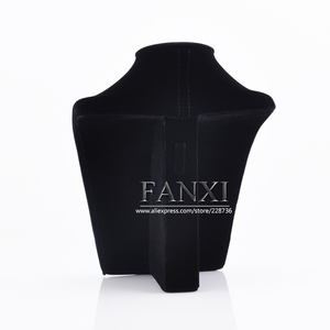 Exhibidor de Joyería de Terciopelo Negro de Lujo Personalizado de Fábrica China al por Mayor para Collares, Maniquí de Joyería para Cuello - Product Image 6