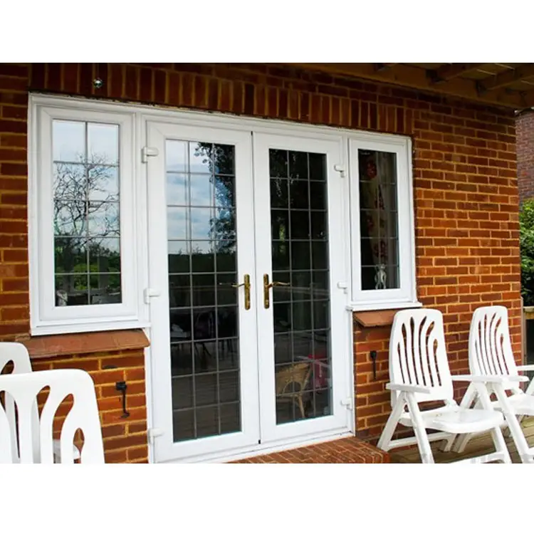 Modern design exterior PVC doors/grills pvc windows and doors