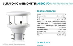 AR200-H קולי רוח מהירות וכיוון ציוד מד רוח - Product Image 3