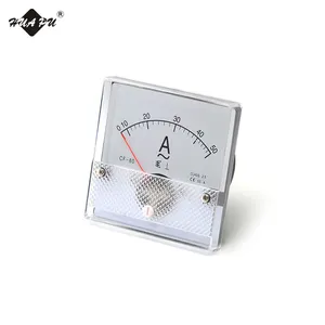 Rectangle shape pointer type panel current ampere meter moving coil structure AC ammeter HP-80 80*80mm