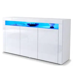 Personalização Moderna alta qualidade eco-friendly moderno Branco High Gloss Aparador para cozinha