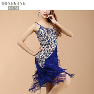 Robe de soirée sexy TONGYANG pour femmes, avec paillettes et franges, idéale pour les soirées, les danses latines, le tango, la salle de bal, la salsa, <span class=keywords><strong>grande</strong></span> taille - Product Image 6