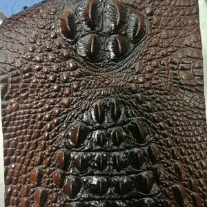 Two Tone Color crocodile Emboss Faux <strong>Leather</strong> <strong>Sheets</strong> for Making Bags - Product Image 5