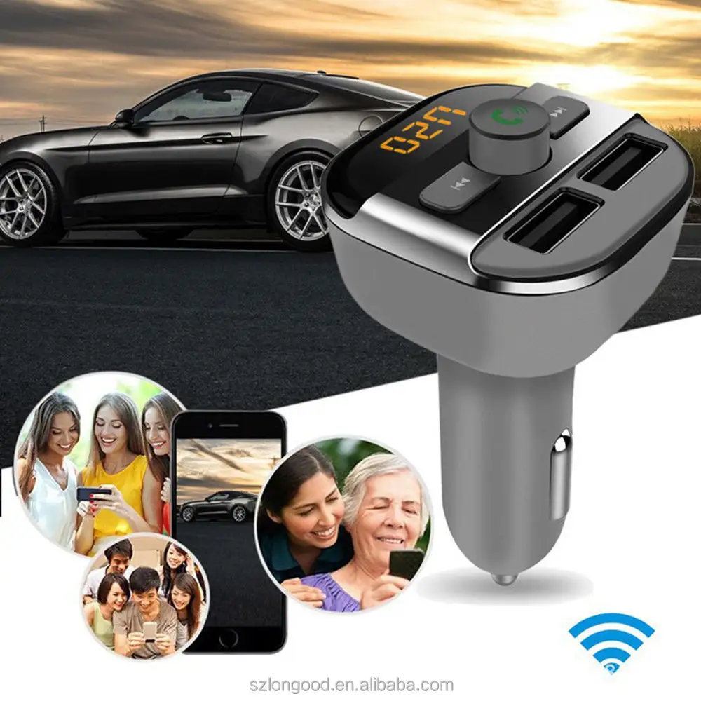 Топ дешевый беспроводной двойной Usb Mp3 Fm передатчик BT автомобильный комплект громкой связи