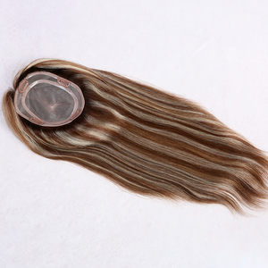 Toppers de cheveux humains vierges européens pour femmes entièrement attachés à la main Mono Mesh Hair Topper Human Hair Toupee - Product Image 5