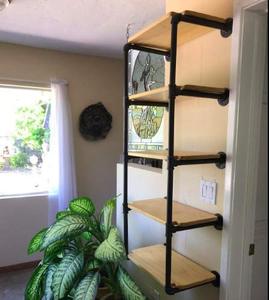 52 "طويل القامة الصناعية الرجعية جدار جبل أنبوب حديد الرف ، DIY مفتوحة رف معلقة قوس - Product Image 6