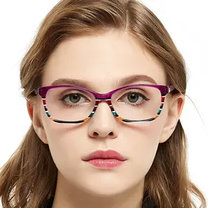 anti blue ray light blocking Fashion wholesale women optical frames acetate eye prescription safety latest computer glasses