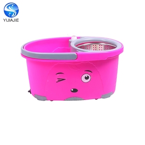 Hot Bán Dễ Dàng Làm Sạch Lau Và Xô Với Bánh Xe Phía Dưới 360 Ma Thuật Mop Kim Loại Giỏ Bốn Bên Vắt Loại Microfibre Vải - Product Image 3