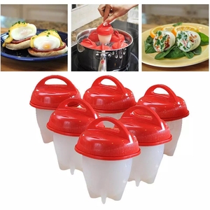 Hot bán 6-Pack thân thiện với môi nhà bếp Silicone trứng nấu ăn khay bpa-miễn phí không dính poacher cho nhanh chóng cứng luộc trứng Bộ - Product Image 2
