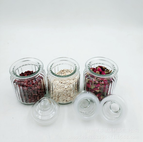 Big capacity machine made glass jar with metal clip glass storage jar