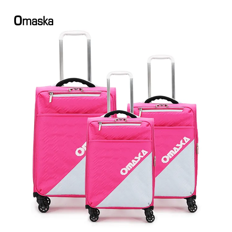 OMASKA cheap luggage travel bags women trolley suitcase nylon carry on luggage