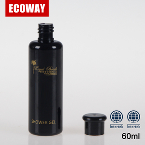 Negro tapas de plástico botella de champú Hotel 60 ml ronda baño barato botellas - Product Image 3