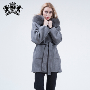 Женская Зимняя шерстяная куртка с мехом лисы - Product Image 3