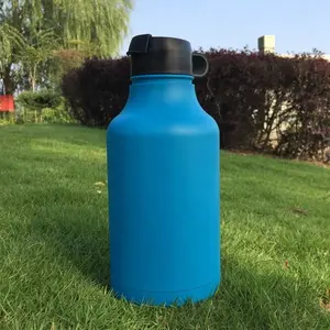 64oz-1.8L واسعة الفم مسحوق الطلاء معزول فراغ ترمس من الفولاذ المقاوم للصدأ قارورة مع غطاء القهوة/الفولاذ المقاوم للصدأ الهادر