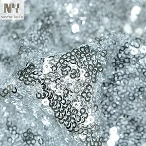 Nanyee Tekstil 3Mm Cermin Reflektif Berkilau Kain Payet Perak