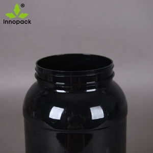 1.5L、3L、5L、7L食品グレードの黒タンパク質粉末浴槽プラスチック製ペットボトル瓶スクープ付き