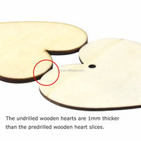 2.4 "Tranches de coeur en bois Embellissements de coeur en bois pour l'artisanat de mariage Art Making