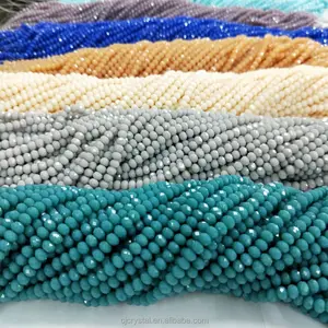 High Quality Rondelle Beads 3mm Silver Faceted Crystal Beads In Bulk