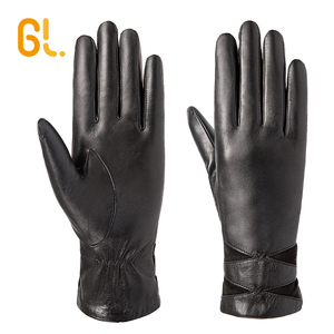 GL11 Female Black Dress Winter Real Leather <strong>Warm</strong> Driving <strong>Gloves</strong> Women - Product Image 5