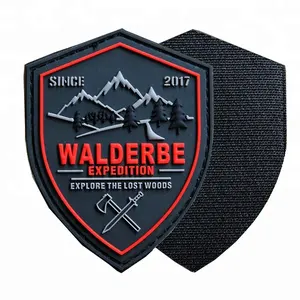 3d Pvc Rubber Patch 3D Garment Shield Expedition Soft Plastic Vinyl Rubber PVC Patch