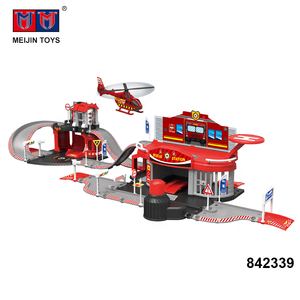 Jouet de stationnement avec station de feu, ensemble de pièces, avec 2 poupées, 2 voitures, 1 avion, 1 moto - Product Image 2