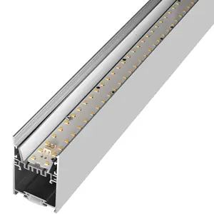 Perfil de extrusión de aluminio, difusor de alta transmisión de luz PMMA, LED, blanco y negro, plata, suspendido