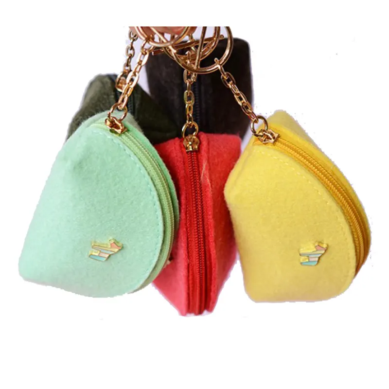 MINI Colourful fashion fortune cookie felt coin purse keychain felt funny coin purse pouch wallet