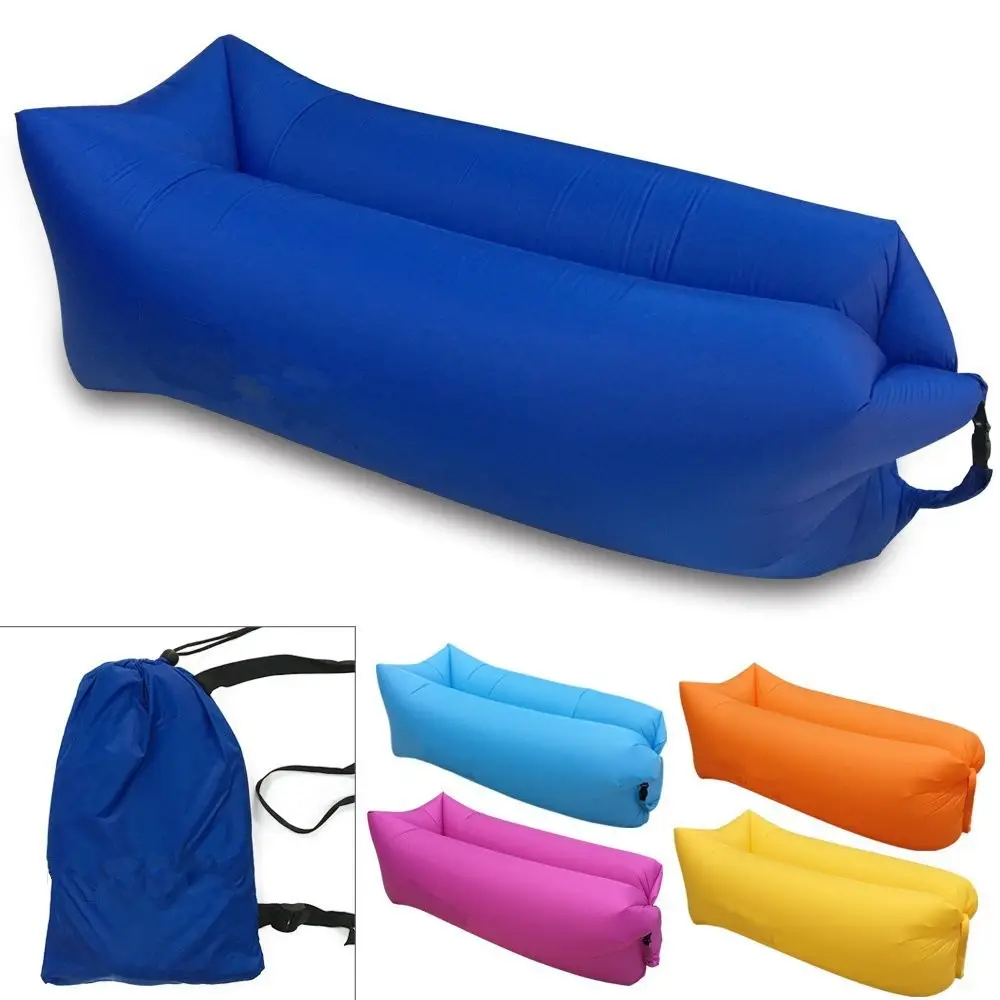 Kursi Lounger Tiup dengan Tas Jinjing Portabel untuk Kantong Tidur Penggunaan Luar Ruangan