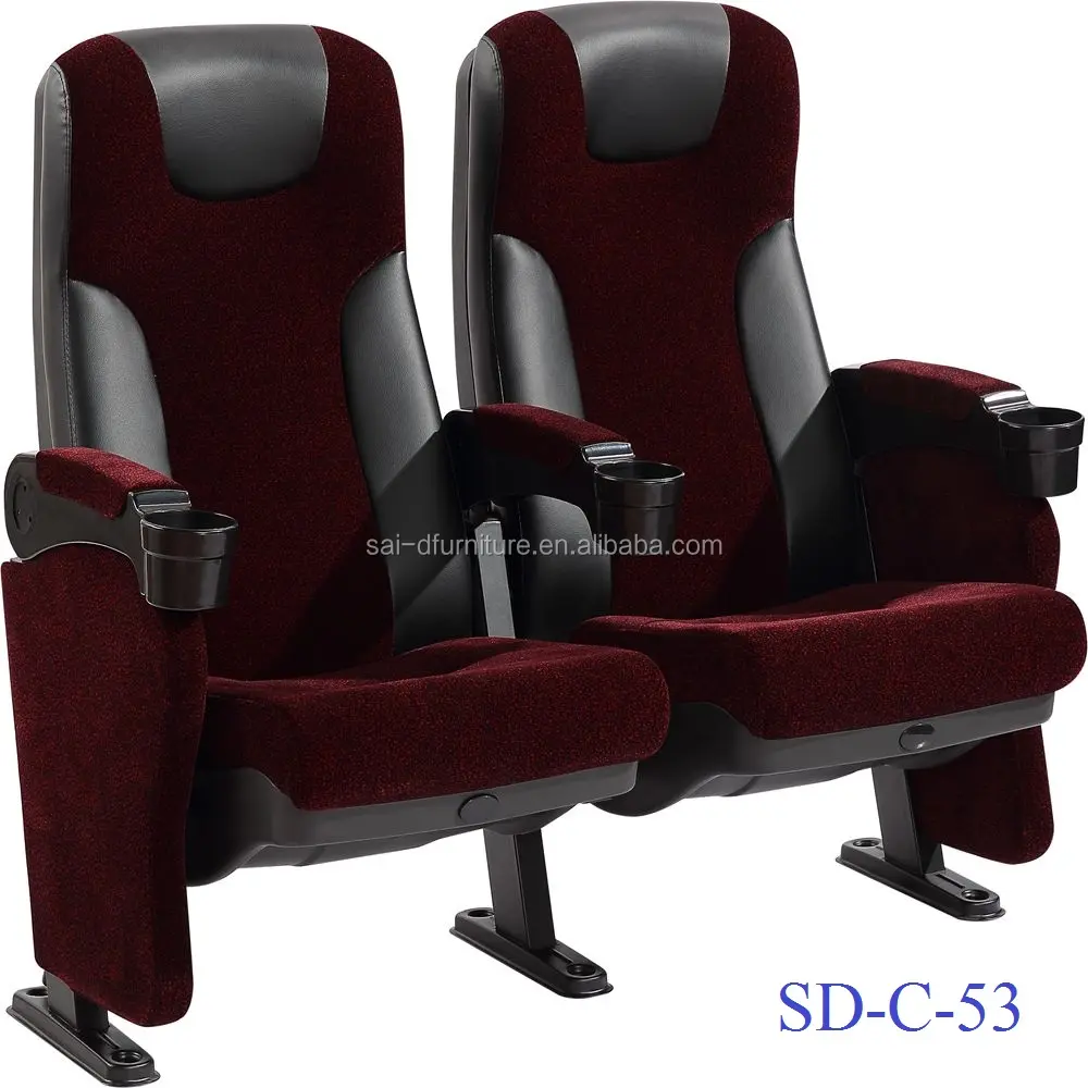 SD-C-53 Push Back Commercial Movie Cinema Hall Chair Theater Seating For Sale