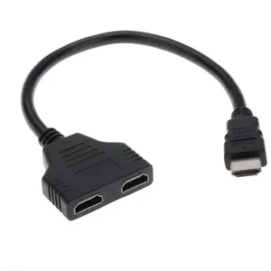 1080P HDMI 1 עד 2 ספליטר כבל 2 יציאת וידאו אודיו ממיר כבל מתאם HDTV 1 זכר ב 2 נקבה החוצה עבור HDMI HD LED LCD טלוויזיה