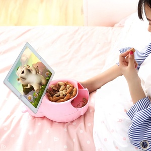 Contenitore per piatti per snack contenitore per frutta secca a doppio strato con supporto per cellulare - Product Image 2