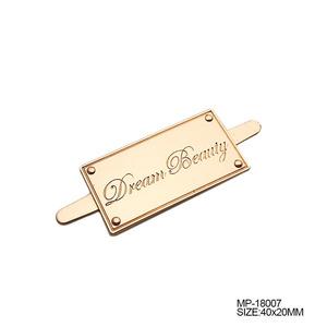 Wholesale Hot Selling Handmade Gold Color Custom Handbag Brand logo Metal <strong>Tags</strong> for <strong>Bag</strong> - Product Image 2