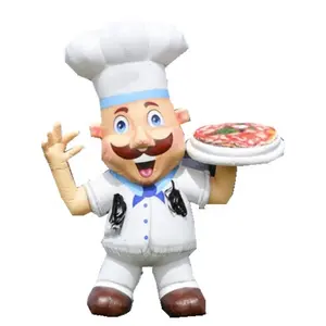 Réplica inflável da arte do homem da cozinha do chefe da pizza grande