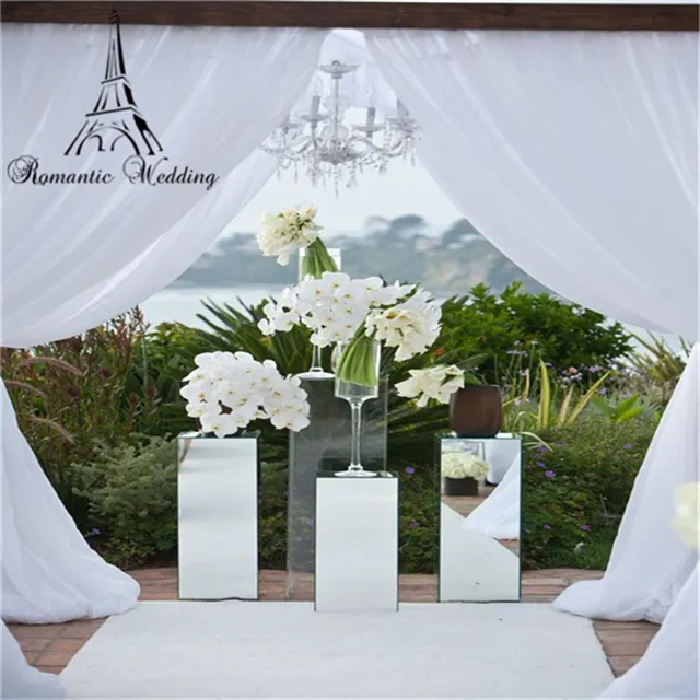 Серебристая зеркальная акриловая подставка для дорожного цветка для украшения свадебной вечеринки