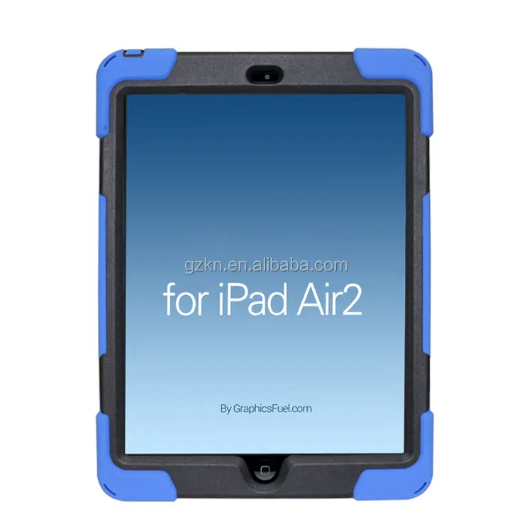 Armor Desain Tahan Guncangan dan Heavy Duty Case untuk iPad Air 2 dengan Memutar Kickstand dan Tali Bahu