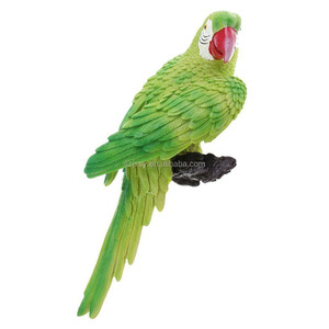 Statue de <span class=keywords><strong>perroquet</strong></span> vert vibrant sur branche, art mural en résine pour décoration de style <span class=keywords><strong>tropical</strong></span> - Product Image 2