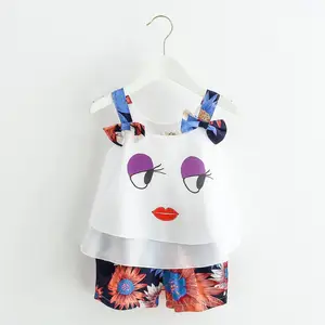 Hao Baby Summer Children Wear The New Suit Big Eyes Condole Shorts Leisure Suit Of The Girls