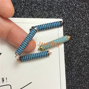 Connettore a Barra Curva con Micro Pavé <span class=keywords><strong>CZ</strong></span> per Bracciali, Connettore a Tubo Rotondo/Connettore a Maglia - Product Image 3