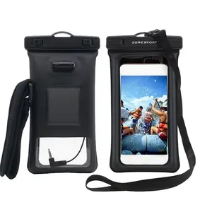 Color personalizado 5,5 pulgadas de pvc suave teléfono celular impermeable bolsa de teléfono para buceo