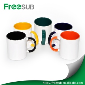 Al por mayor 11 oz cerámica blanca en blanco de la sublimación, taza promocional 11 oz color interior taza de café de cerámica - Product Image 2